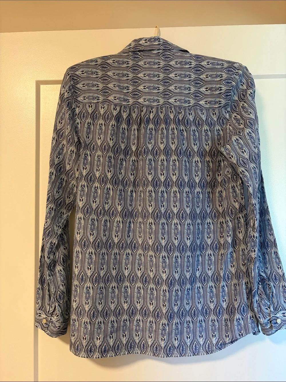 Pendleton Blue & White Geometric Button-Front Shirt